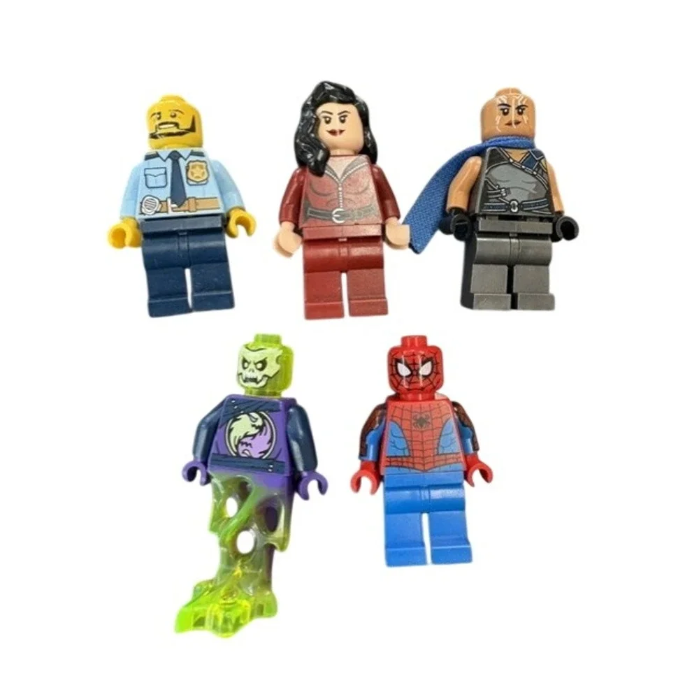 Lego Minifigure Lot of 5 Spider-Man Police Officer Ghost Marvel Figures